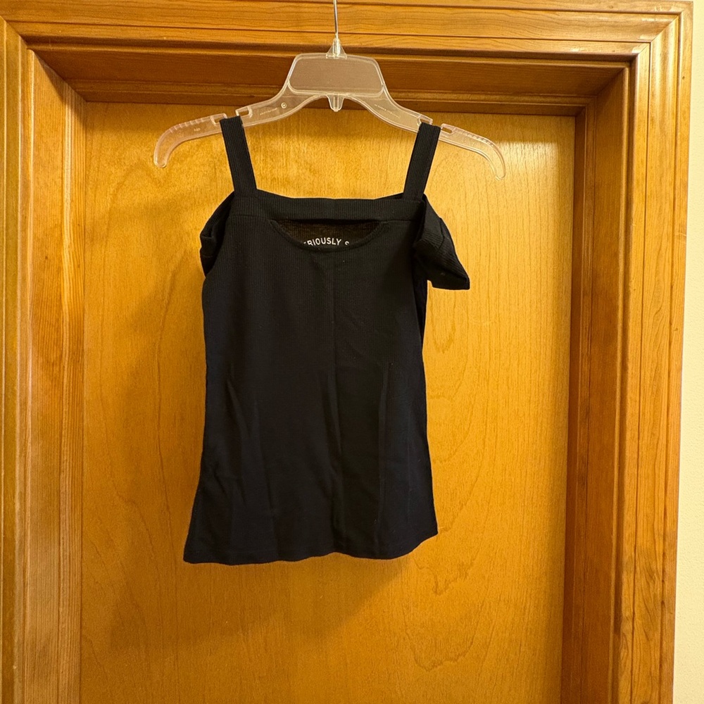 Aeropostale Seriously Soft Black Cutout Cold-Shoulder Bodycon Top